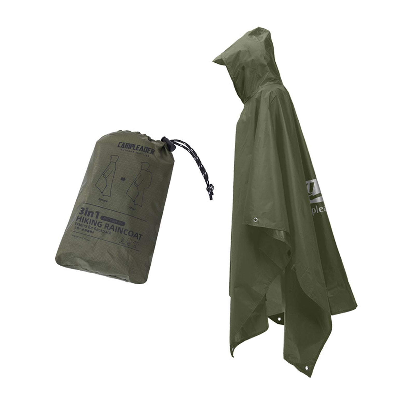 Magideal - Poncho De Lluvia Con Capucha, Chubasquero, Chaqueta Resistente Al Agua, Chubasquero Para Actividades Al Aire Libre, Eventos Deportivos, Equitación, Mo Verde Oscuro