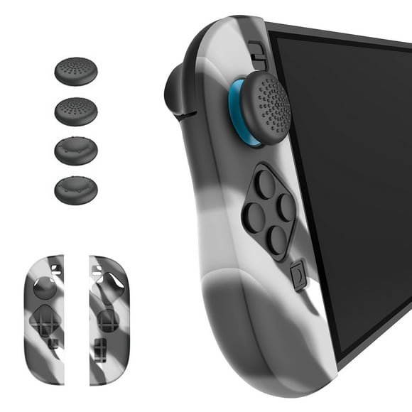 Funda protectora compatible con el mando Switch 2, tapas de silicona para los joysticks y gorro antideslizante para el joystick