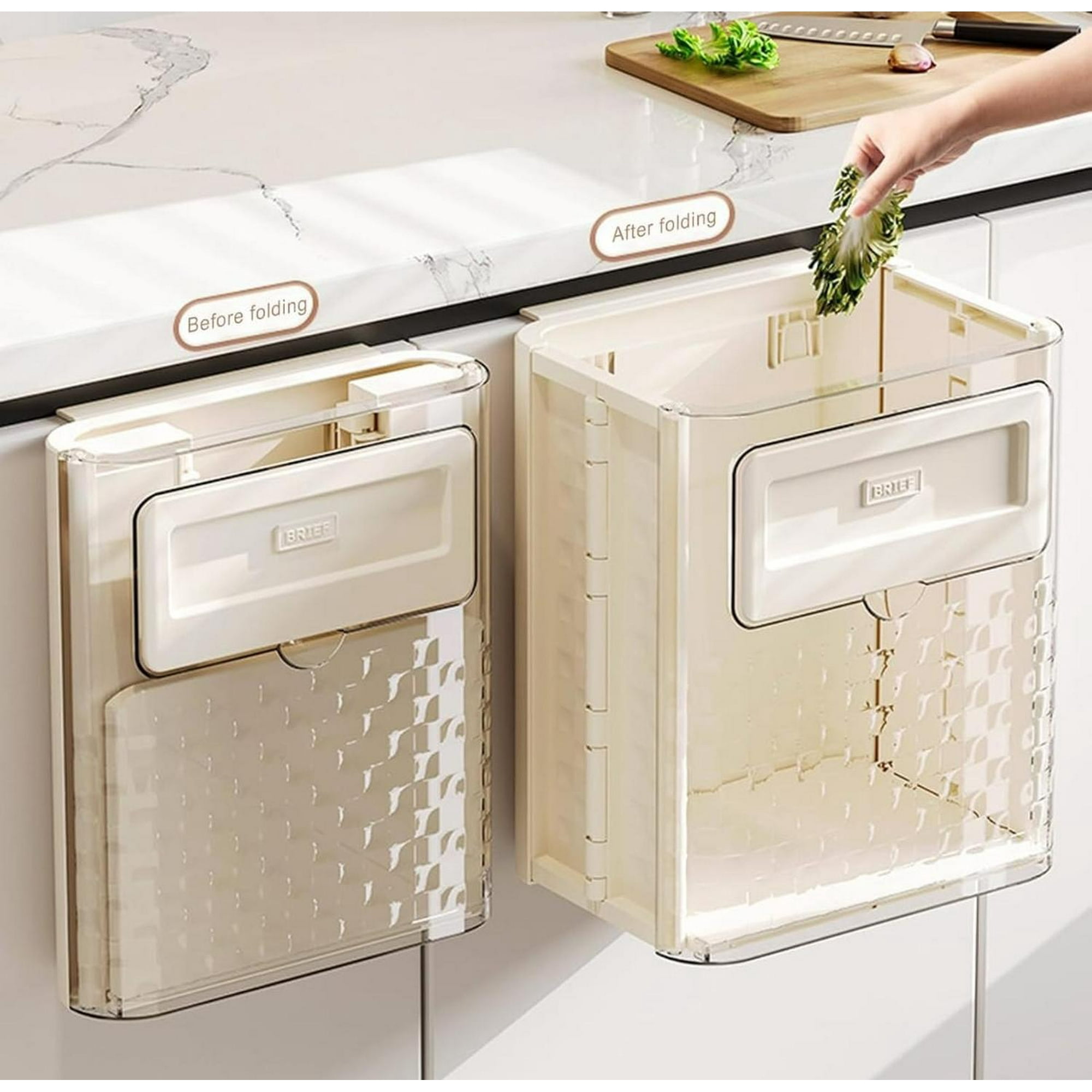 Genérico - Basurero Plegable Para Cocina Papelero Portátil Blanco