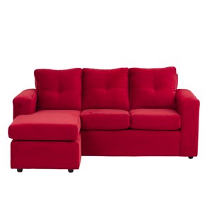 Muebles América - Seccional Emilia Felpa Rojo