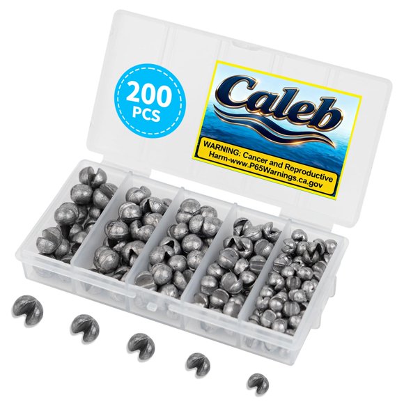 Pesos de Pesca Caleb 200 pzas. Plomo Split Shot Asortado