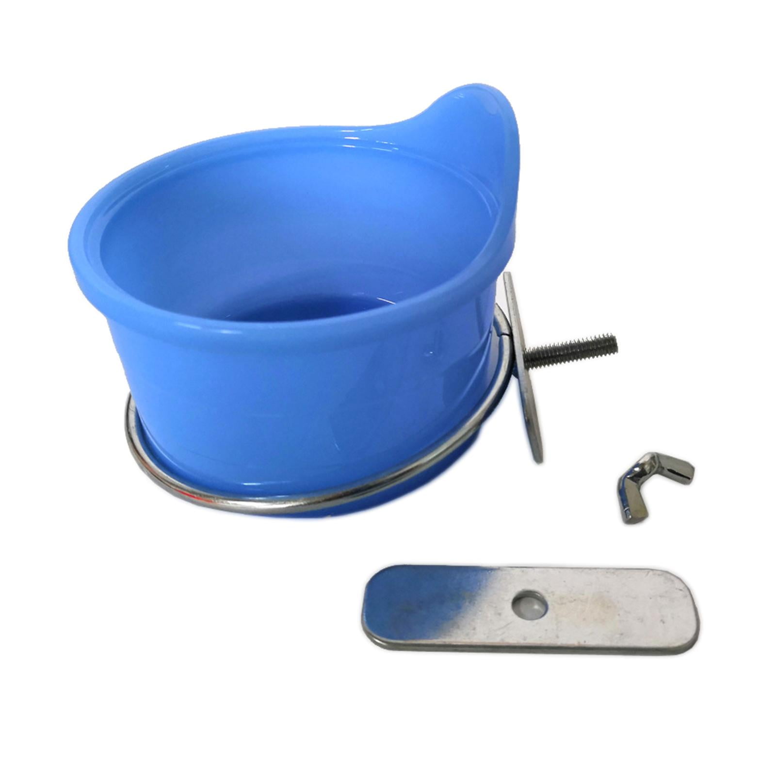 Magideal - Comedero Para Pájaros, Para Jaula De Agua Para Alimentos, Portátil, Fácil De Limpiar Con Soporte De Material Acero Inoxidable, De Alimentación , Azul