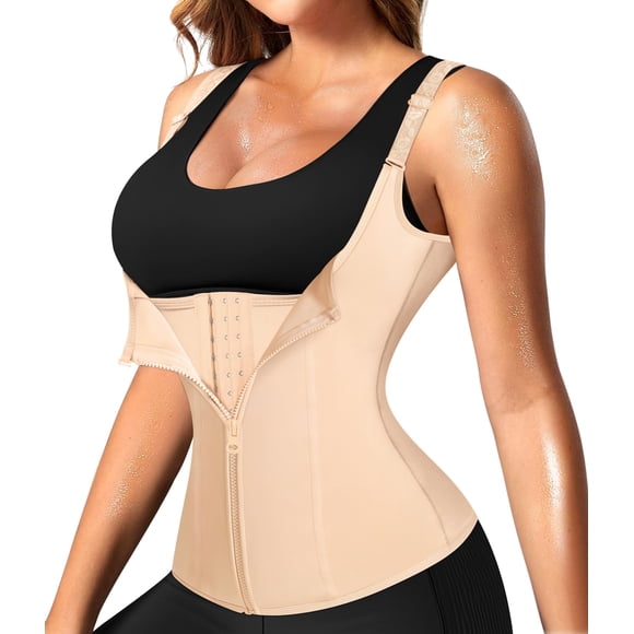 Chaleco tipo corsé Waist Trainer, moldeador de cuerpo, para mujer, color beige, XL