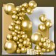 thumbnail image 1 of Globos PartyWoo Gold Metálico 140 piezas 18, 12, 10 y 5 pulgadas Decoración, 1 of 3