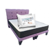 thumbnail image 1 of Cama Dos Plazas con Colchon + Pack de Almohadas Tapizado en Lino Morado Claro, 1 of 6