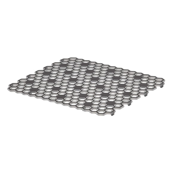 Alfombrilla para secar platos Spectrum Hexa, 27 x 30 cm, antideslizante, gris