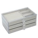 thumbnail image 1 of Caja de joyería, bandeja de almacenamiento con forro de terciopelo, joyero de 3 capas para pendientes, anillos, collares, regalos de Navidad para mamá, 1 of 5