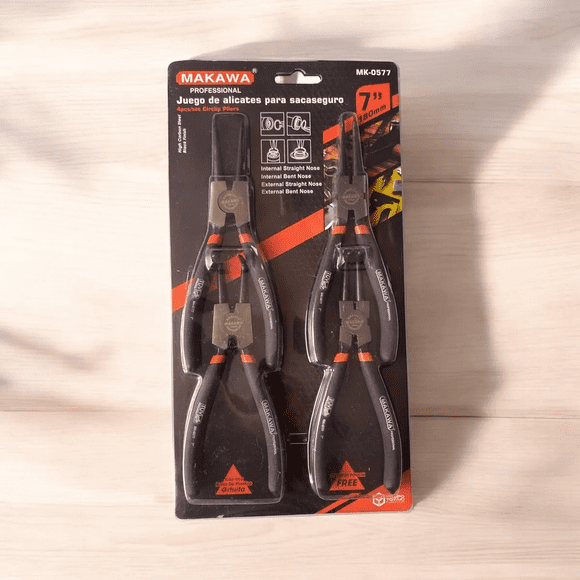 Set Juego Kit De Alicates Sacaseguros 7 Pulg Makawa Mk0577