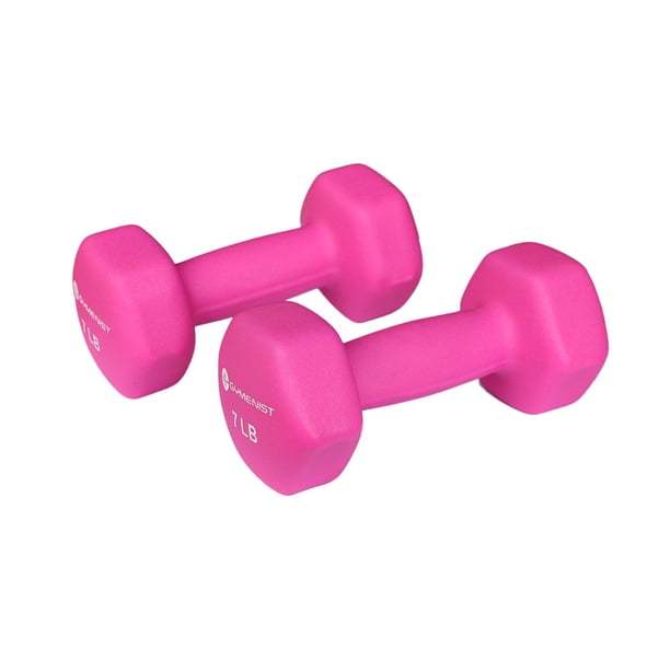 Par de mancuernas GYMENIST de 3,2 kg con recubrimiento de neopreno y agarre antideslizante