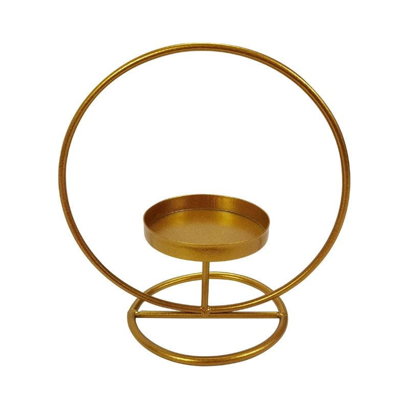 Mainstays - Candelabro Metal Cir Dorado 15X16