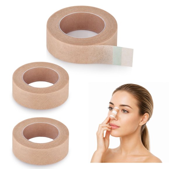 Cinta nasal AHHALFFY 1,3 cm × 9 m, 3 rollos, color beige