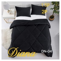 Aladdins Shop - Cobertor De Invierno De Plush Y Chiporro 2 Plazas Color Negro