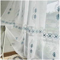 Wyj Hogar - Set De 02 Visillos Bordados Con Argollas 140X230 Cm Mod02