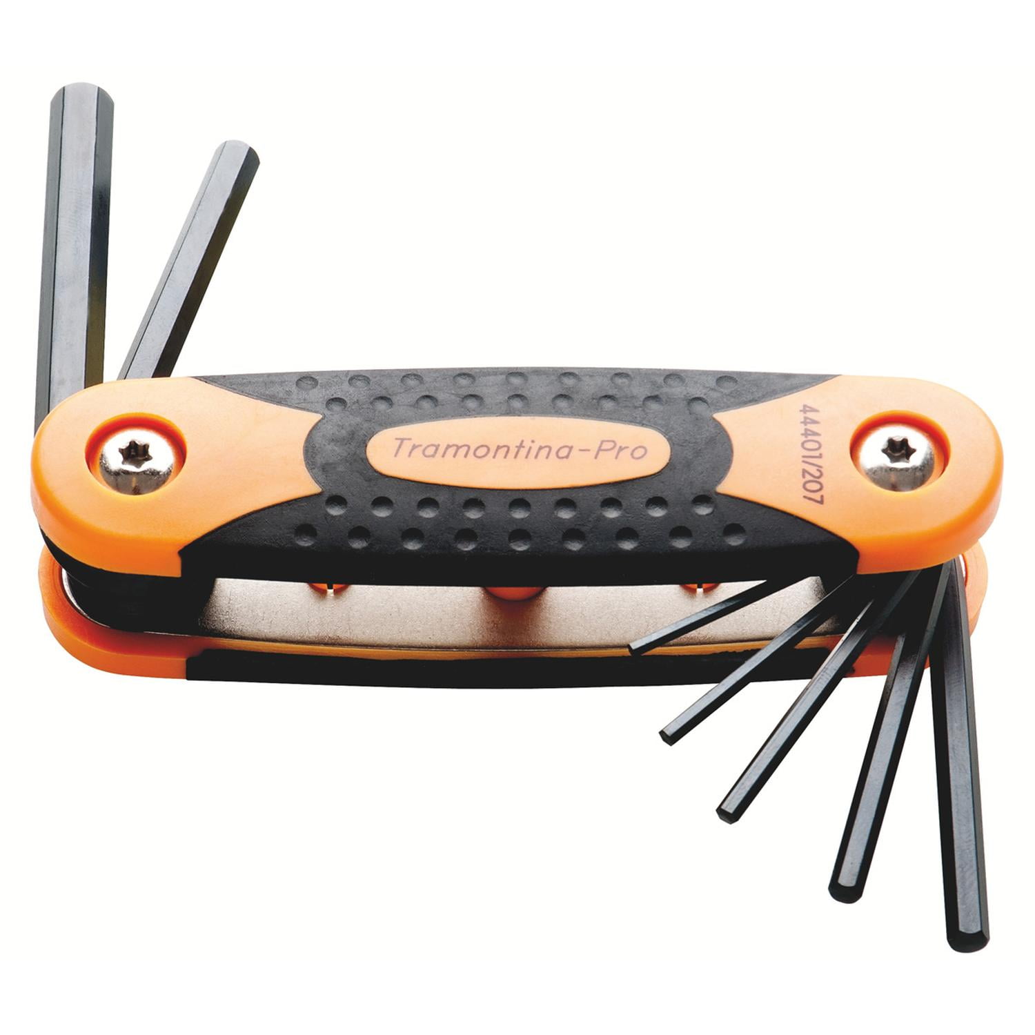 Tramontina - Juego Llaves Allen Hexagonal Con Armazon 7 Piezas Naranja Claro