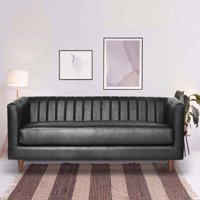 Latam Home - Sofá Sorrento 3C Cuero Kentucky Negro