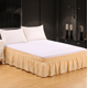 thumbnail image 1 of suxuMhao Falda de Cama Elástica Envolvente con Volantes Tamaño Twin, Beige Amarillo - Colchón de 39x75 Pulgadas Compatible con Caída de 15 Pulgadas, Falda de Ropa de Cama de 1 Pieza para Decoración, 1 of 3