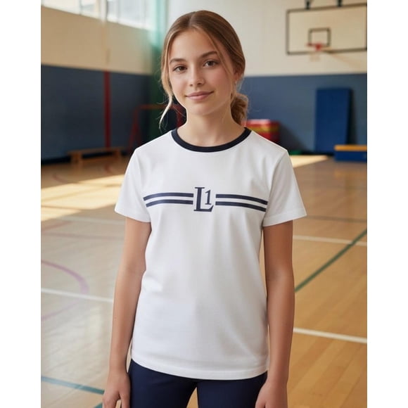 Polera Niña Deportiva Liceo 1 blanco XL