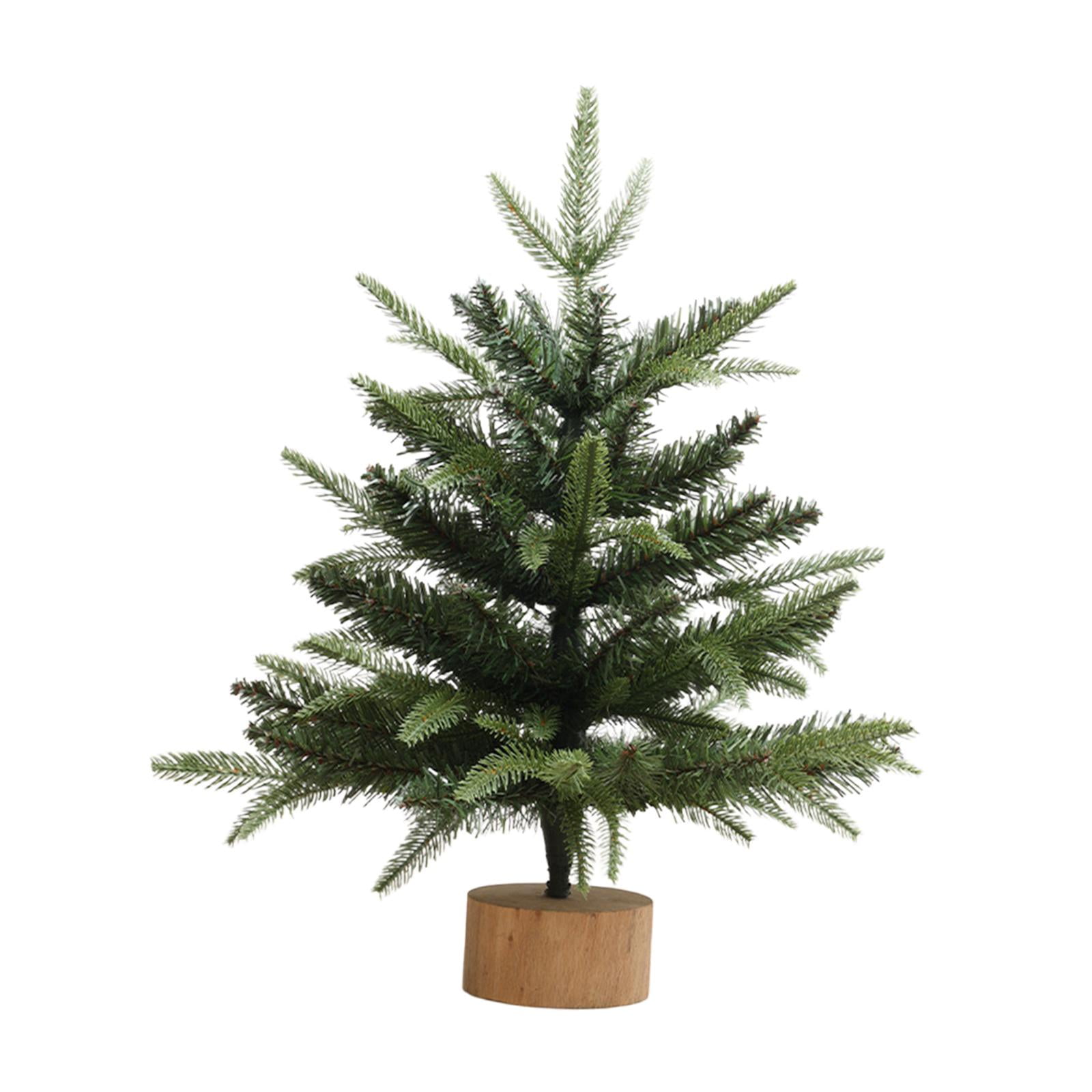 Magideal - Árbol De Navidad De Escritorio, Pequeño Árbol De Navidad Con Base De Madera, Decoración Artificial Para Estante, Chimenea, Mesa, Centro De Mesa, Ofici 45 Centímetros