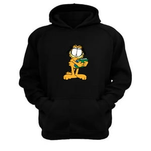Genérico - Polerón Canguro Garfield Negro Talla S Unisex