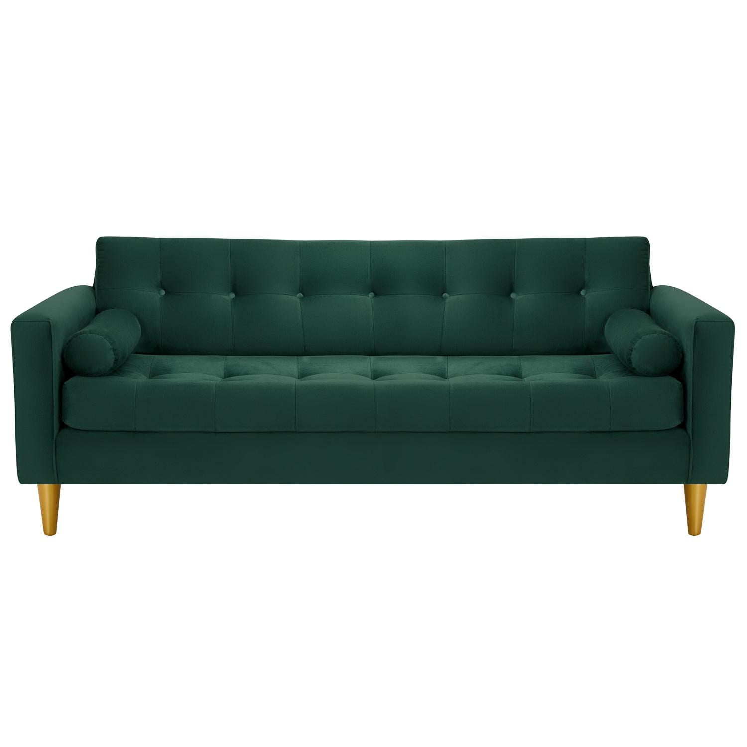 Bodevir - Sofa Retro 3cg Felpa 01 Verde Botella