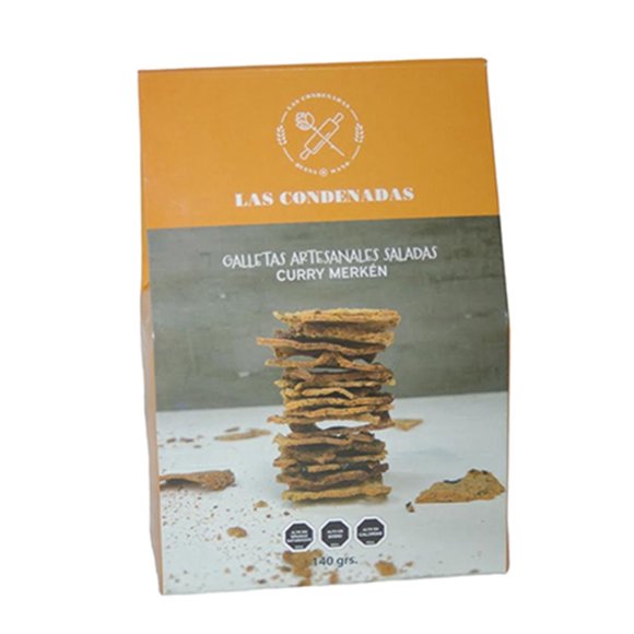 Galleta Artesanal Salada Sabor Curry Merkén 1 Un, 140 g
