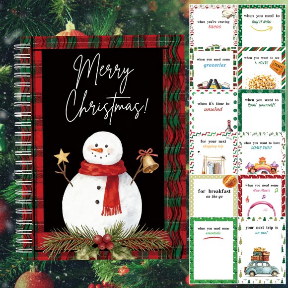 Libro de Tarjetas de Regalo Semyifu 5x7" Navideño DIY con Encuadernación en Espiral
