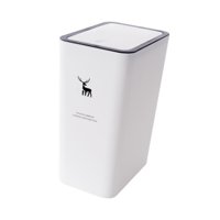 Magideal - Bote De Basura, Bote De Basura, Con Tapa Contenedor De Almacenamiento De Basura Multifunción Doméstico, Contenedor De Basura, Para Puerta Baño Inodoro Blanco