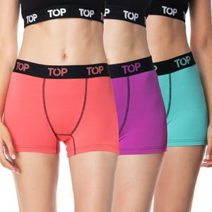 Top - Bóxer Corto Mujer Algodón Pack 3 C2