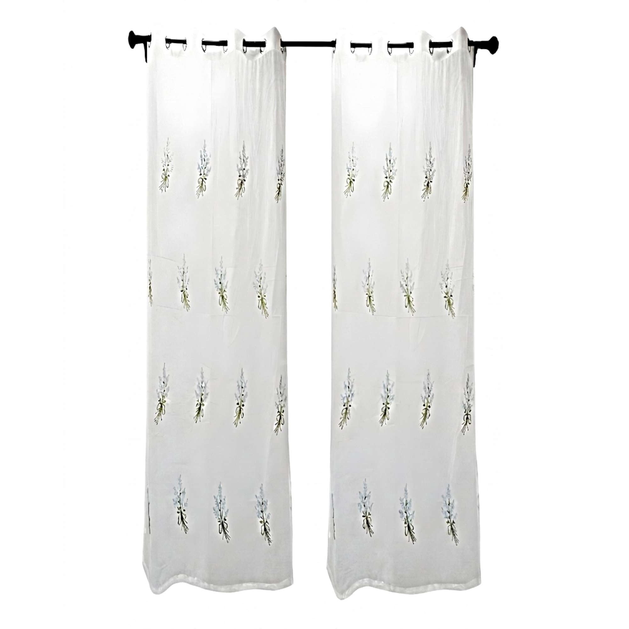 Genérico - Pack De 2 Cortinas Tipo Visillo Con Bordado De Alta Definición 11