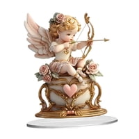 Magideal - Adorno De Mesa Acrílico Plano 2D, Símbolo De Cupido, Dios Del Amor, Adorno Navideño De Querubín Para Escritorio, Decoración De Ángel Para Chimenea Y O