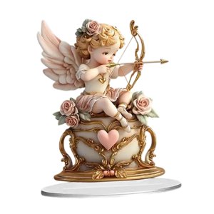 Magideal - Adorno De Mesa Acrílico Plano 2D, Símbolo De Cupido, Dios Del Amor, Adorno Navideño De Querubín Para Escritorio, Decoración De Ángel Para Chimenea Y O