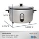 thumbnail image 3 of Arrocera Panasonic SR-GA541FH 14.8 L 60 tazas (cocida) plateada, 3 of 3