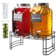 thumbnail image 1 of Dispensador de bebidas JOFUYU de 2 galones x 2 con soporte de vidrio, 1 of 7