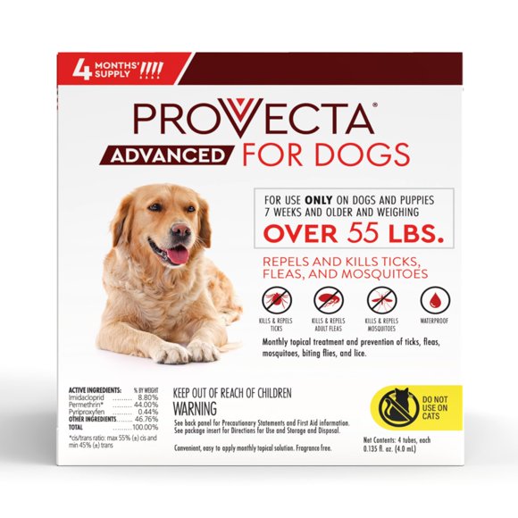 Provecta® Advanced Flea & Tick para perros XL de más de 25 kg, suministro de 4 meses
