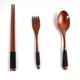 thumbnail image 5 of XmhyTop Juego de 2 Cenas de Madera Tableware de Madera Natural, Incluye Bolsa de Almacenamiento,Azul, 5 of 5