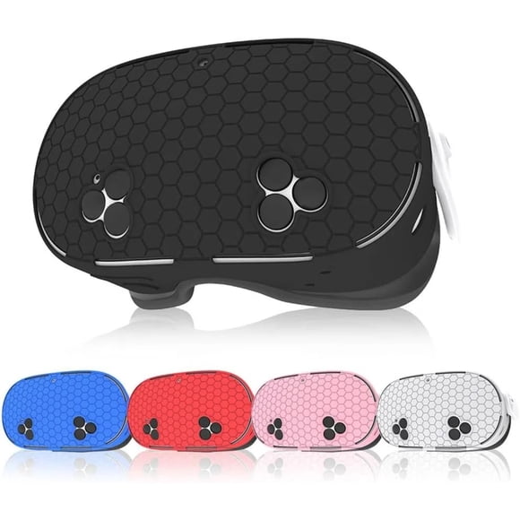 Funda protectora de silicona para Meta Quest 3S - Protector de la carcasa del casco de RV a prueba de arañazos y polvo, accesorio de juego-Negro