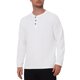 thumbnail image 5 of INSPIRE CHIC Camisetas Henley de Manga Larga para Hombre, Camiseta Básica de Manga Larga, Talla 3XL, Blanca, 5 of 6