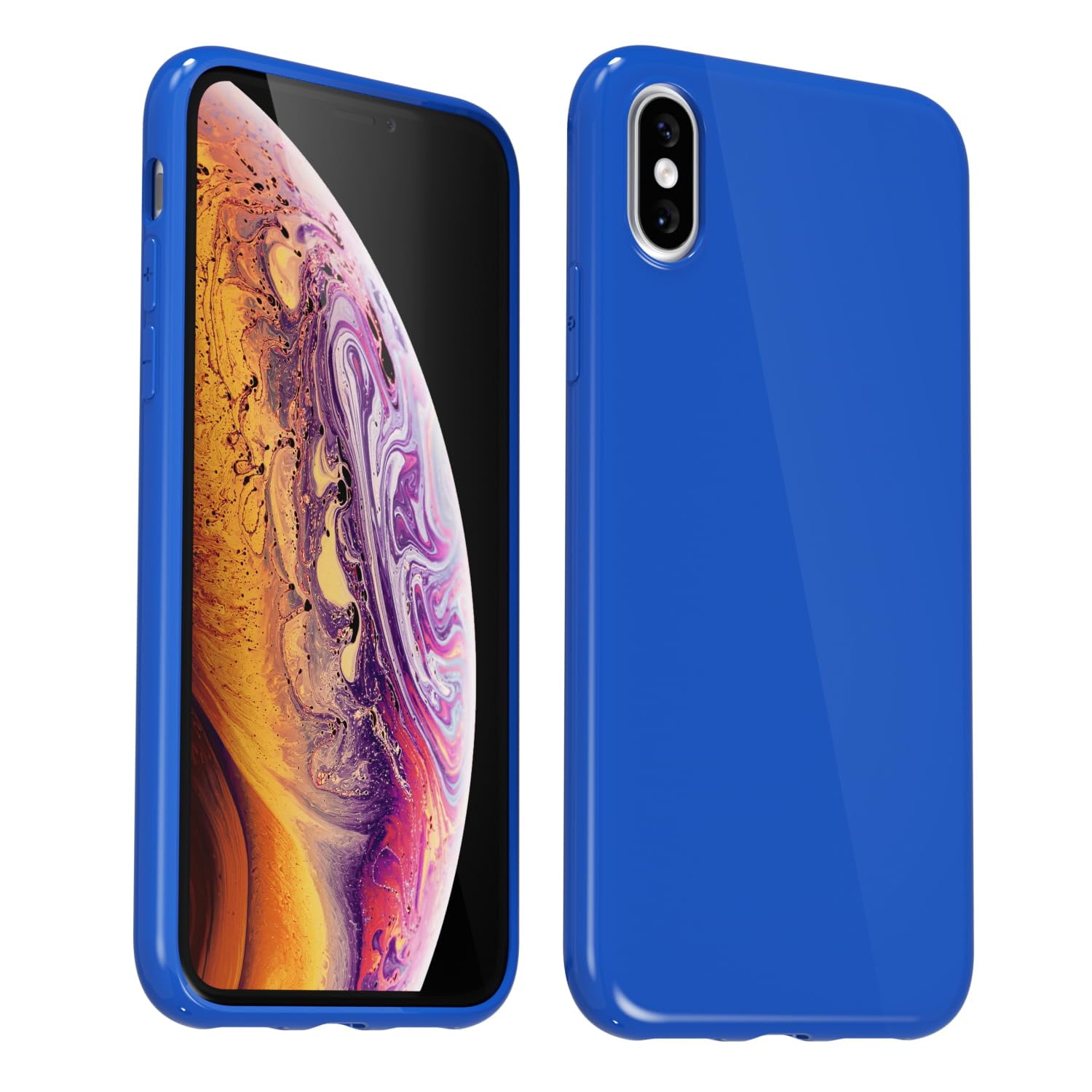 Funda De Silicona Svanove Para Iphone X/xs 5.8 Pulgadas, Color Azul Real