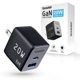 thumbnail image 1 of Cargador USB‑C Sharp de 20 W con Doble Puerto Plegable GaN Negro, 1 of 7