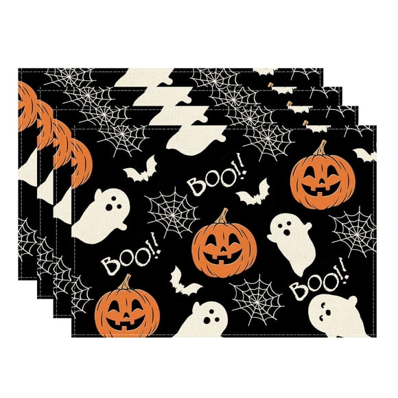 Manteles individuales XCHI 30 × 46 cm juego de 4 decoración Halloween