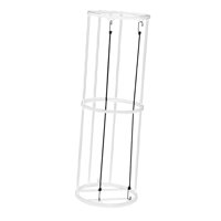 Magideal - Estante Vertical Columnar Para Pelotas De Baloncesto, Estante De Almacenamiento Para Baloncesto, Soporte Metálico Para Balón De Fútbol Para Habitación Blanco 2 Capas