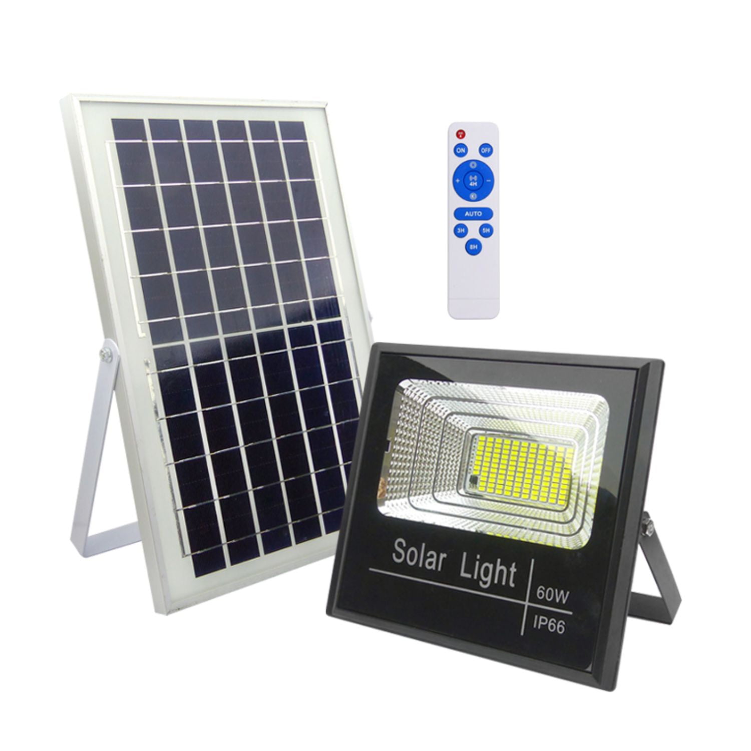 Importclick - Foco Solar 112 Led 60 Watts Panel Solar Control Remoto