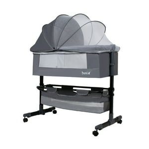 Bebesit - Cuna Colecho Cozy Con Colchón Mosquitero Y Canasto Gris Huvi