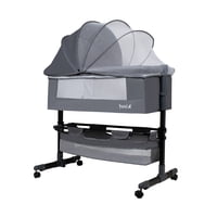 Bebesit - Cuna Colecho Cozy Con Colchón Mosquitero Y Canasto Gris Huvi