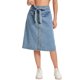 thumbnail image 1 of INSPIRE CHIC Falda Casual de Mezclilla para Mujer con Botones y Cinturón, Largo por Debajo de la Rodilla, Talla 2XL, Azul Claro, 1 of 6
