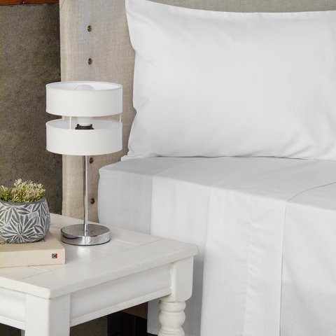 Masel - Jgo.Sábanas Polycotton 1 Pl 144 Hilos Blanco