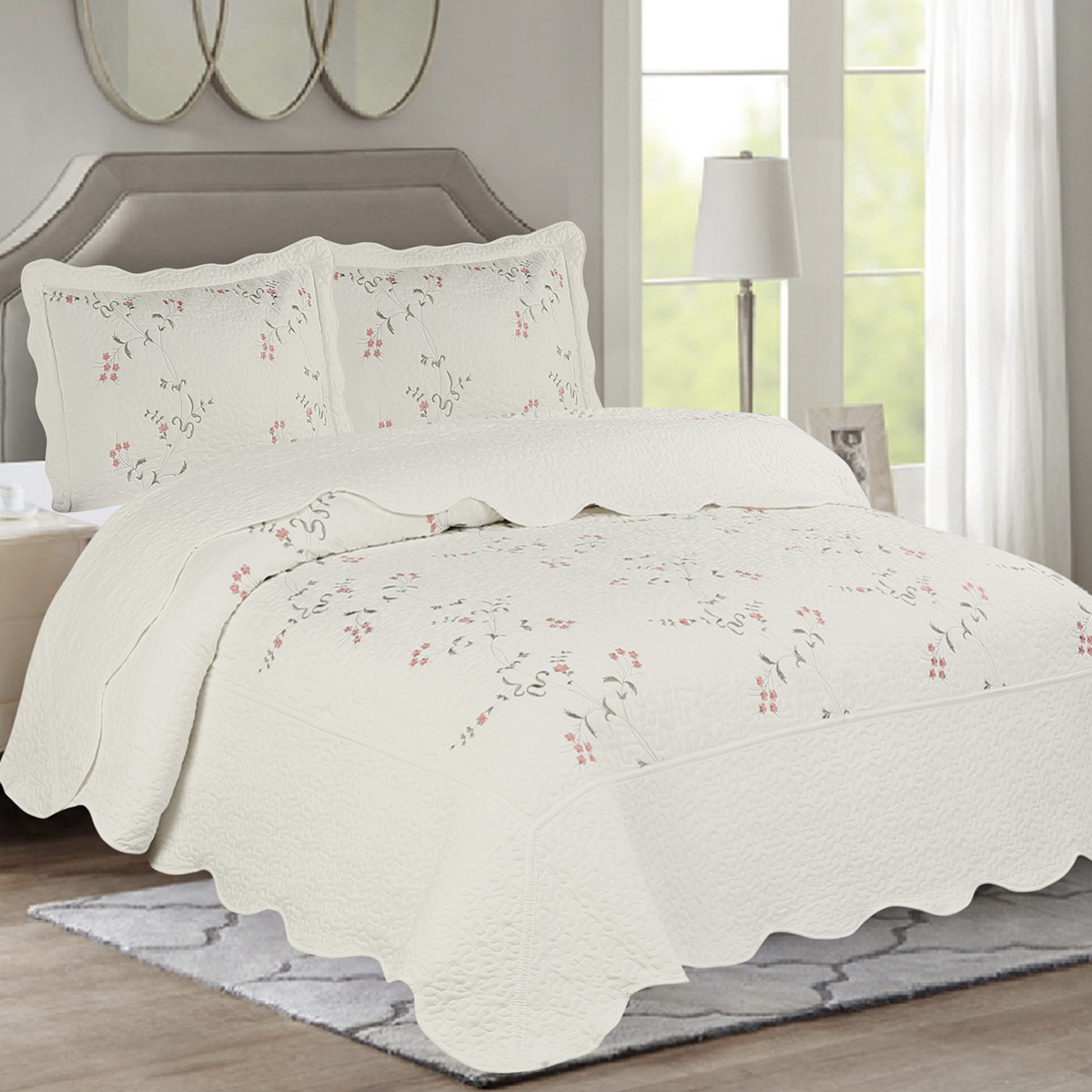 Quilt Andes Bordado Toronto Rosa