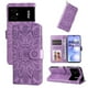 thumbnail image 1 of Funda tipo cartera FOXDOCK para Xiaomi Poco M5 4G , diseño girasol en relieve, cuero PU, cierre magnético, soporte y tarjetero, 1 of 5