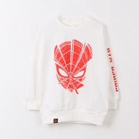 Poleron Cerrado Niño Blanco Cara Spiderman Marvel