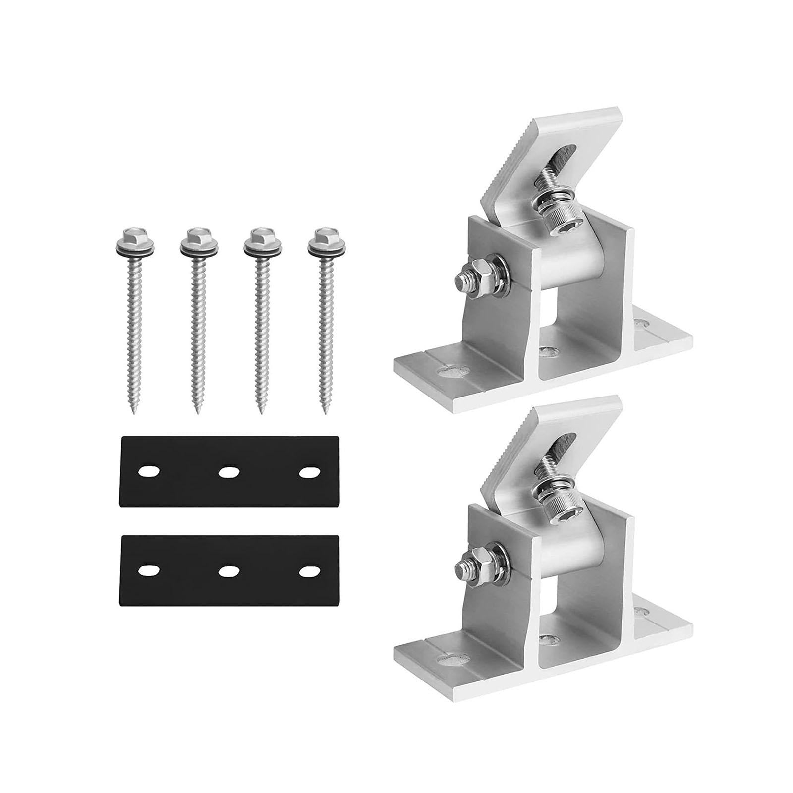 Magideal - 2x Soporte Para Panel Solar Soporte Para Panel Solar Fácil Instalación Soporte Para Módulo Solar Ángulo Ajustable Para Remolques Fuera De La Red Pared